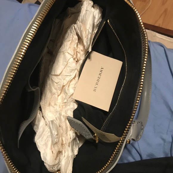 Authentic Burberry Blue/ Grey CrossBody Satchel - Picture 2 of 6